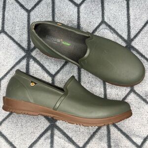 BOGS Rebound Bloom Green Sweet Pea Loafer Slip On Waterproof Galoshes Rain Shoes